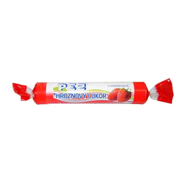 PEZ Hroznový cukr s vit.C jahoda 39 g