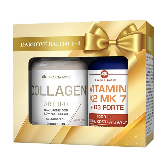 PHARMA ACTIV Collagen arthro 90 tablet + Vitamin K2 MK7 + D3 forte 1000 I.U. 125 tablet