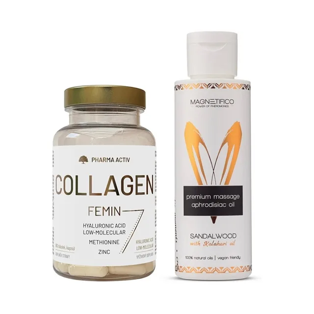 PHARMA ACTIV collagen femin 90 tobolek + afrodiziakální olej Sandalwood 100ml