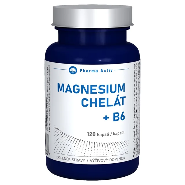 PHARMA ACTIV Magnesium Chelát + B6 120 kapslí
