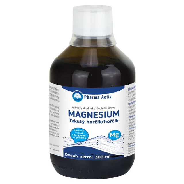 PHARMA ACTIV Tekutý hořčík + vitamín C s malinovou příchutí 300 ml