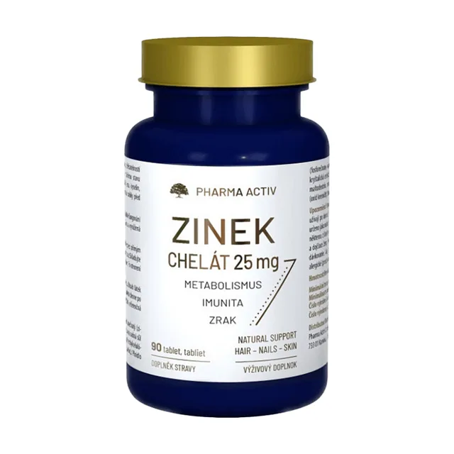 PHARMA ACTIV Zinek chelát 25 mg 90 tablet