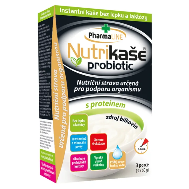PHARMALINE Nutrikaše probiotic s proteinem 3 x 60 g