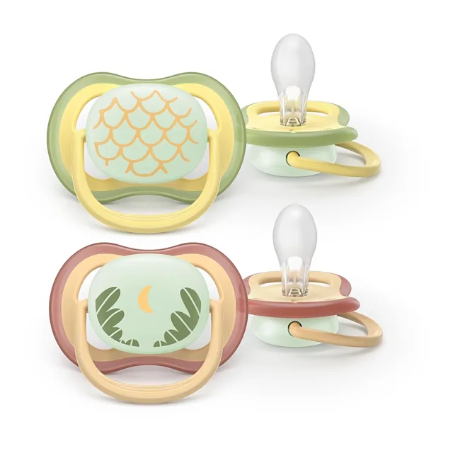 PHILIPS AVENT Dudlík ultra air noční 0-6m neutral deco 2 kusy