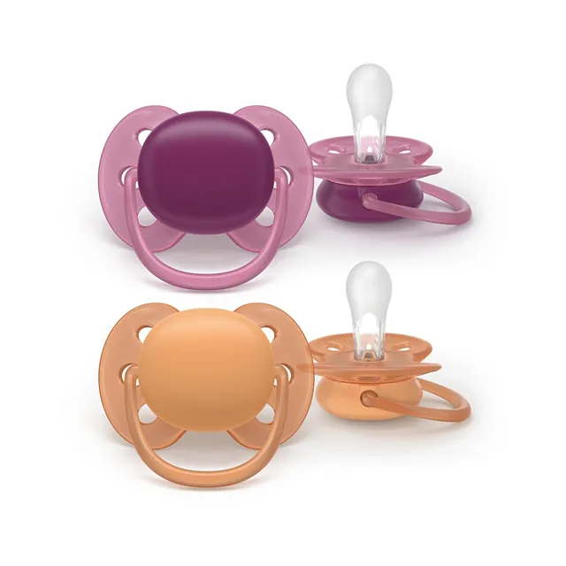 PHILIPS AVENT Dudlík ultrasoft 18m+ fialový a oranžový 2 kusy