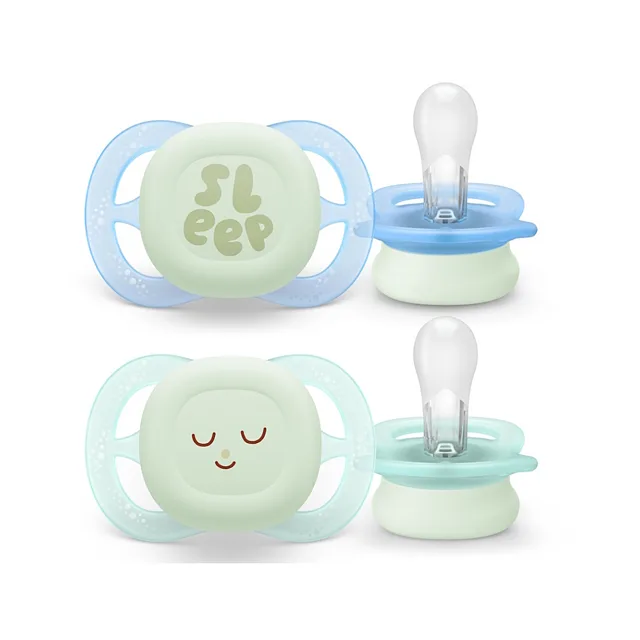 PHILIPS AVENT Dudlík ultrastart noční modrý a zelený 0-2m 2 kusy