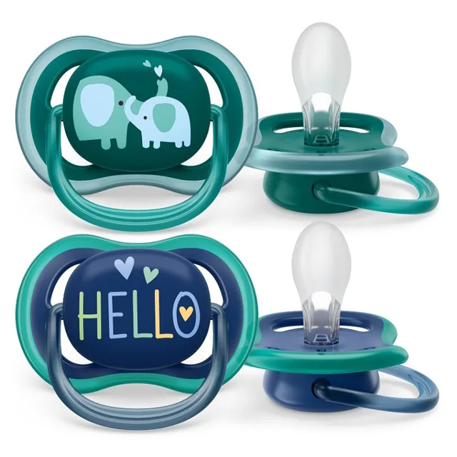 PHILIPS AVENT Šidítko ultra air slon 18m+ chlapec 2 kusy