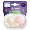 Philips AVENT UltraSoft dudlík 0-6m béž/růžová 2ks