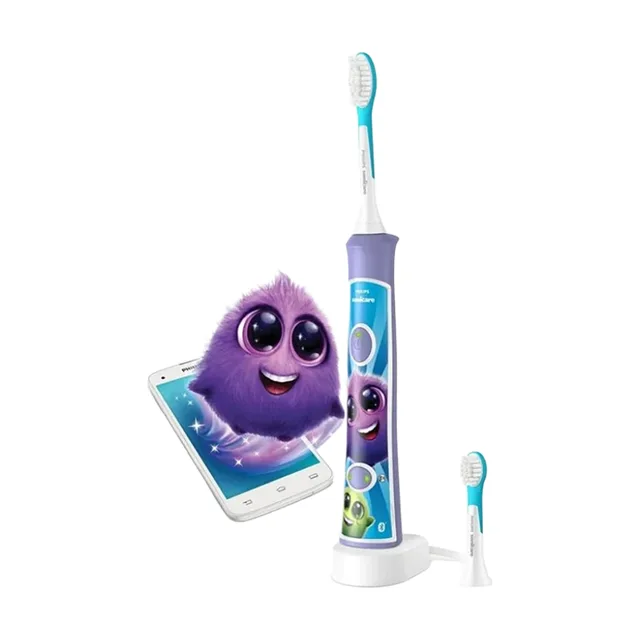 PHILIPS SONICARE For Kids HX6322/12 fialový sonický zubní kartáček pro děti