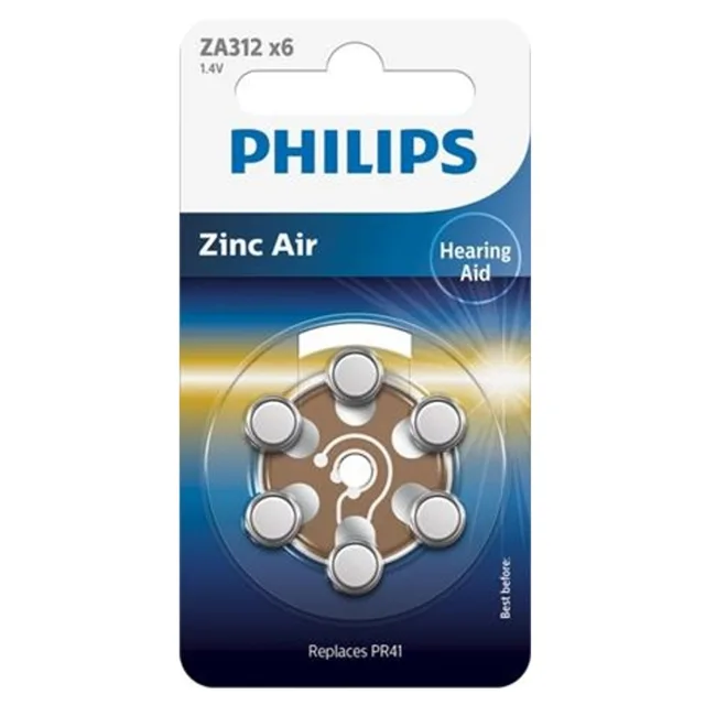 PHILIPS ZA312B6A/00 baterie do naslouchadla 6 kusů