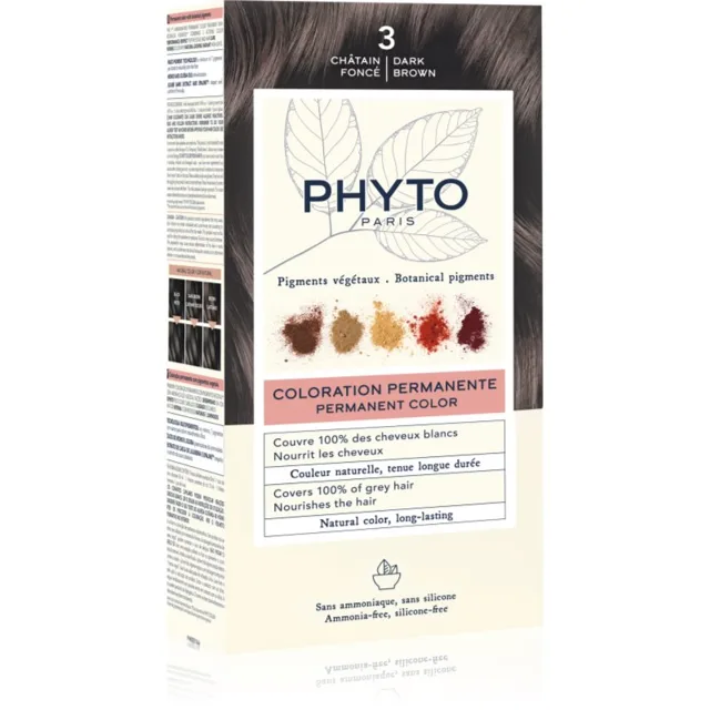 Phyto Color barva na vlasy bez amoniaku odstín 3 Dark Brown 1 ks