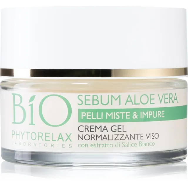 Phytorelax Laboratories Bio Sebum Aloe Vera hydratační gel krém na redukci mastnoty pleti 50 ml