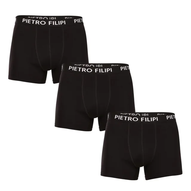 Pietro Filipi 3PACK pánské boxerky černé (3BCL002) XXL