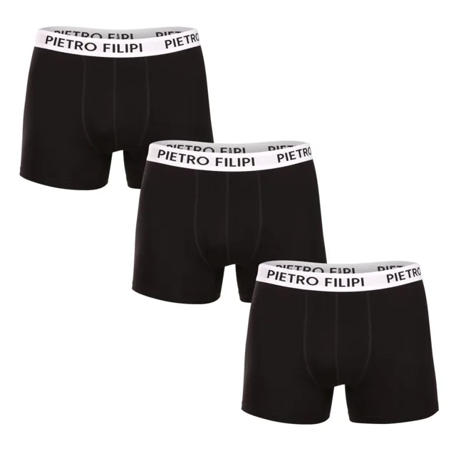 Pietro Filipi 3PACK pánské boxerky černé (3BCL003) XXL