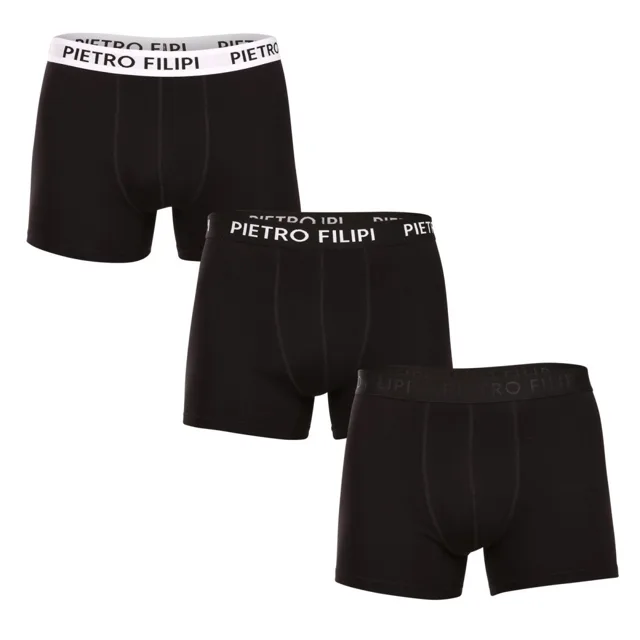 Pietro Filipi 3PACK pánské boxerky černé (3BCL004) L
