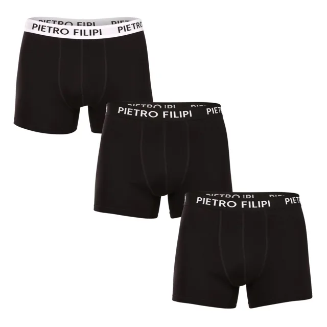 Pietro Filipi 3PACK pánské boxerky černé (3BCL006) XXL