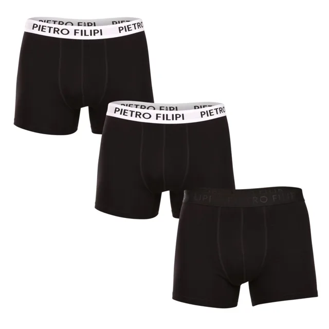 Pietro Filipi 3PACK pánské boxerky černé (3BCL007) L