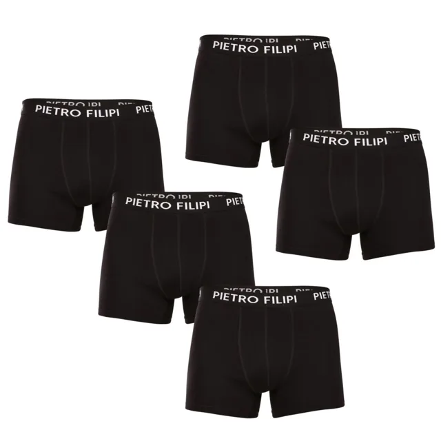 Pietro Filipi 5PACK pánské boxerky černé (5BCL002) XL