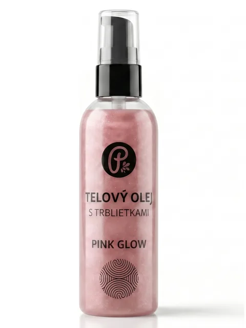 PINK GLOW - tělový olej se třpytkami na tělo, pleť a vlasy 50 ml Vůně: Ambra