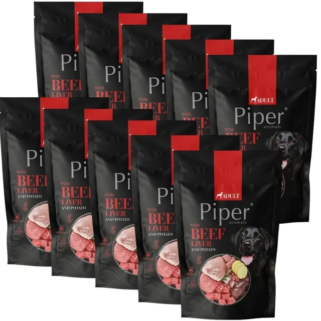 PIPER Animals s hovězími játry a bramborami, 10 × 500 g, vlhké krmivo pro psy