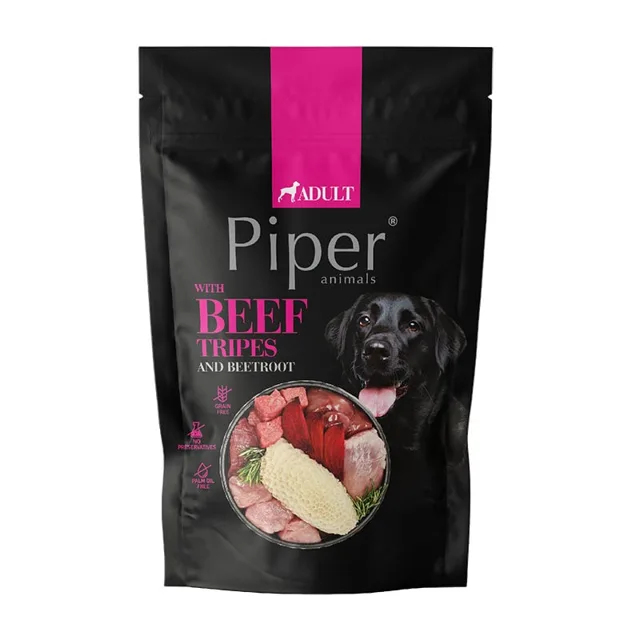 PIPER Animals s hovězími žaludky a řepou 500 g kapsička pro psy