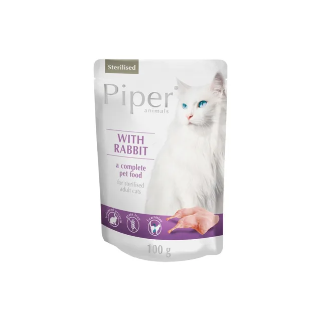PIPER Animals Sterilised mokré krmivo s králíkem 100 g pro sterilizované kočky