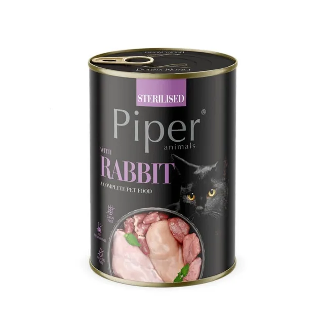 PIPER Sterilised s králíkem 400g pro sterilizované kočky