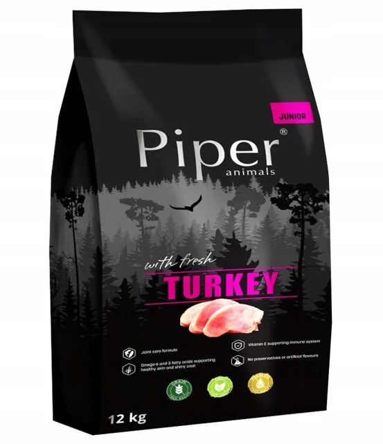 PIPER Suché krmivo pro psy Junior s krůtím masem 12 kg