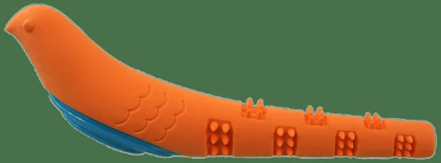 Pískací pták Dog Fantasy oranžovo-modrý 32cm