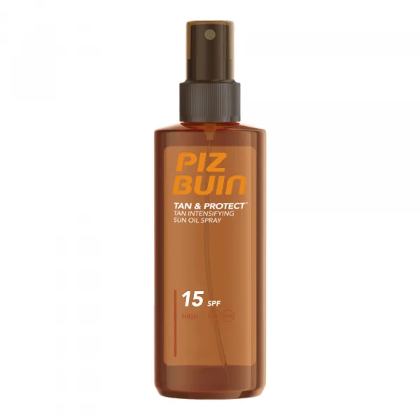 Piz Buin Tan & Protect Oil Spray SPF 15 opalovací olej urychlující opalování SPF 15 150 ml