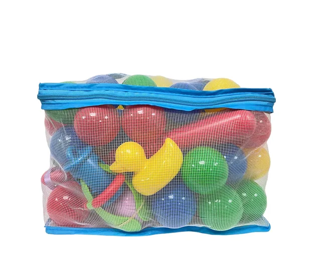 Plastica Plastové míčky s udičkou v PVC síťce, 62ks, průměr 6cm