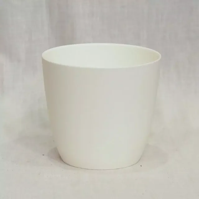 Plastový květináč bílý matný 25 cm