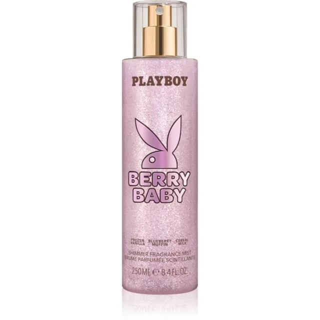 Playboy Berry Baby tělový sprej se třpytkami pro ženy 250 ml