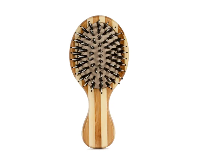 Plochý bambusový mini kartáč s kančími a nylonovými štětinami Zenz Boar Brush Mini - 140x60 mm + dárek zdarma