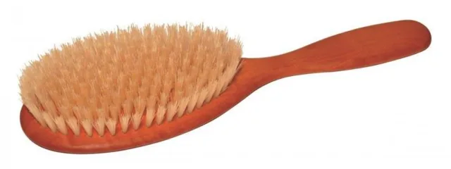 Plochý kartáč na vlasy z hruškového dřeva s přírodními štětinami Keller 009 15 36 - 63 x 230 mm + dárek zdarma