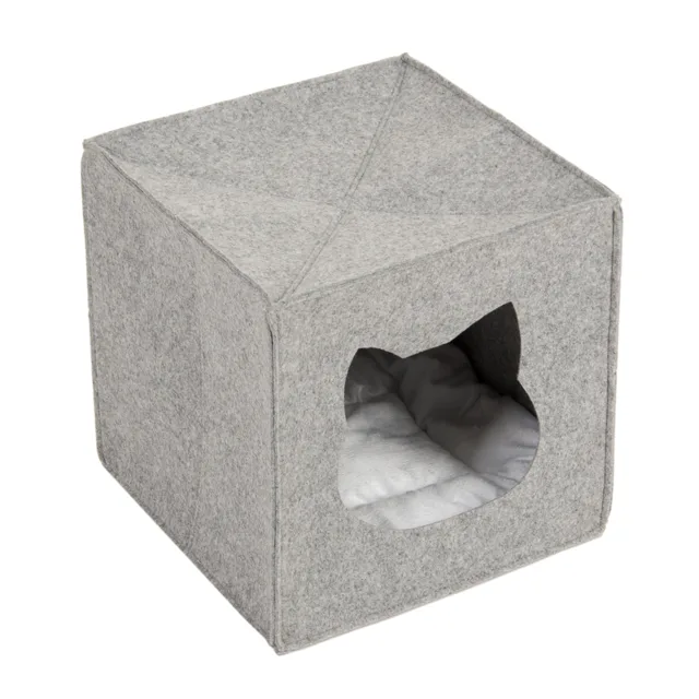 Plstěná kukaň pro kočky vhodná do policových dílů - d 33 x š 33 x v 33 cm
