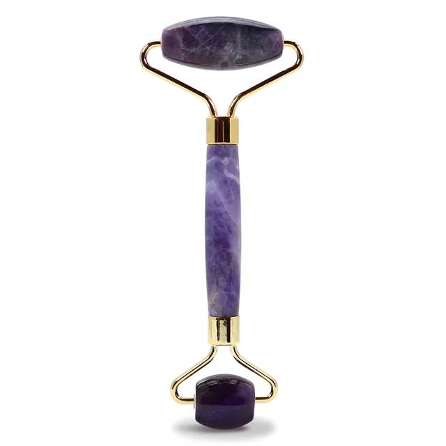 PlumBeauty Váleček na kontury obličeje - ametyst (Amethyst Facial Roller)