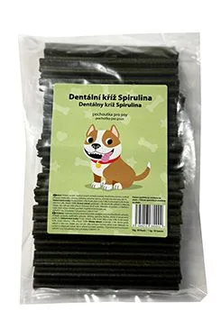Pochoutka Dentální Kříž Spirulina 12,5cm 50ks