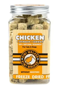 Pochoutka Mrazem Sušené Kuře, špenát, Mrkev 65g Kiwi