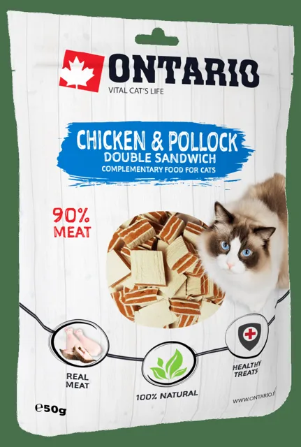 Pochoutka Ontario dvojitý sendvič s kuřecím a treskou 50g