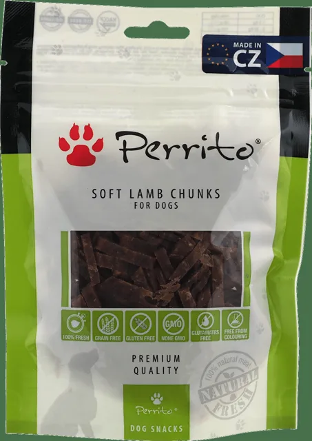 Pochoutka Perrito sušené jehněčí kousky pro psy 100 g