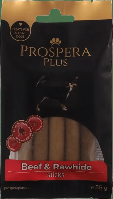Pochoutka Prospera Plus Hovězí a surová kůže tyčinka 5ks 7,5cm