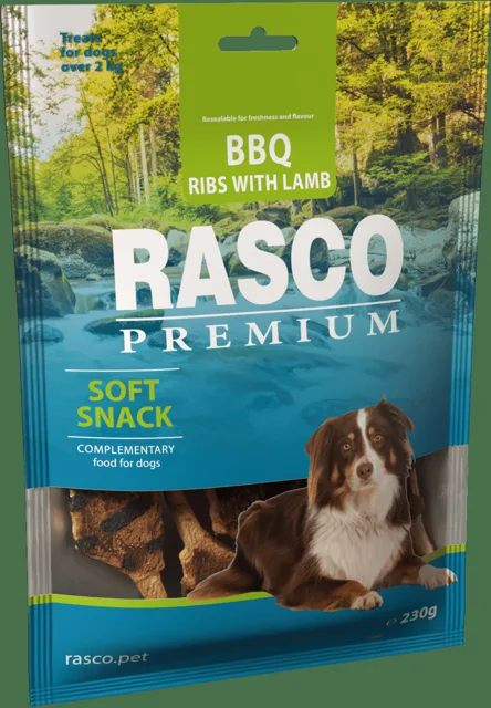 Pochoutka Rasco Premium BBQ Jehněcí žebírka 230g