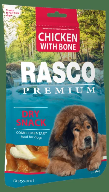 Pochoutka Rasco Premium kosti obalené kuřecím masem 80g