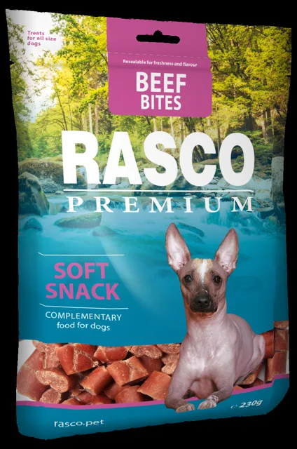 Pochoutka Rasco Premium kousky z hovězího masa 230g