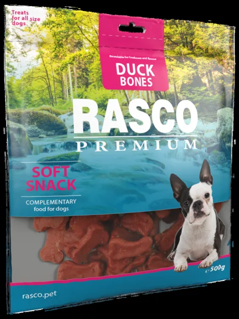 Pochoutka Rasco Premium mini kosti z kachního masa 500g