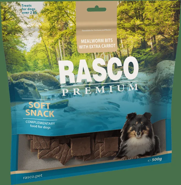 Pochoutka Rasco Premium mouční červi s extra mrkví 500g