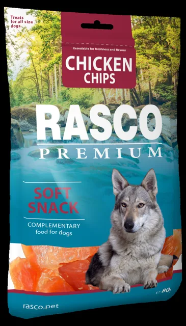 Pochoutka Rasco Premium plátky s kuřecím masem 80g
