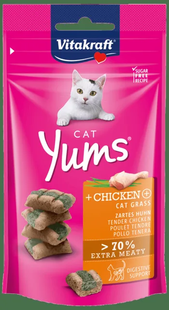 Pochoutka Vitakraft Cat Yums kuře s kočičí trávou 40g