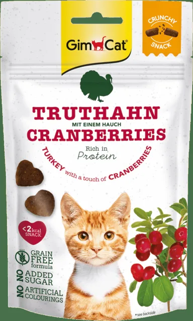 Pochoutky GimCat Crunchy Snacks krůta s brusinkami 50 g